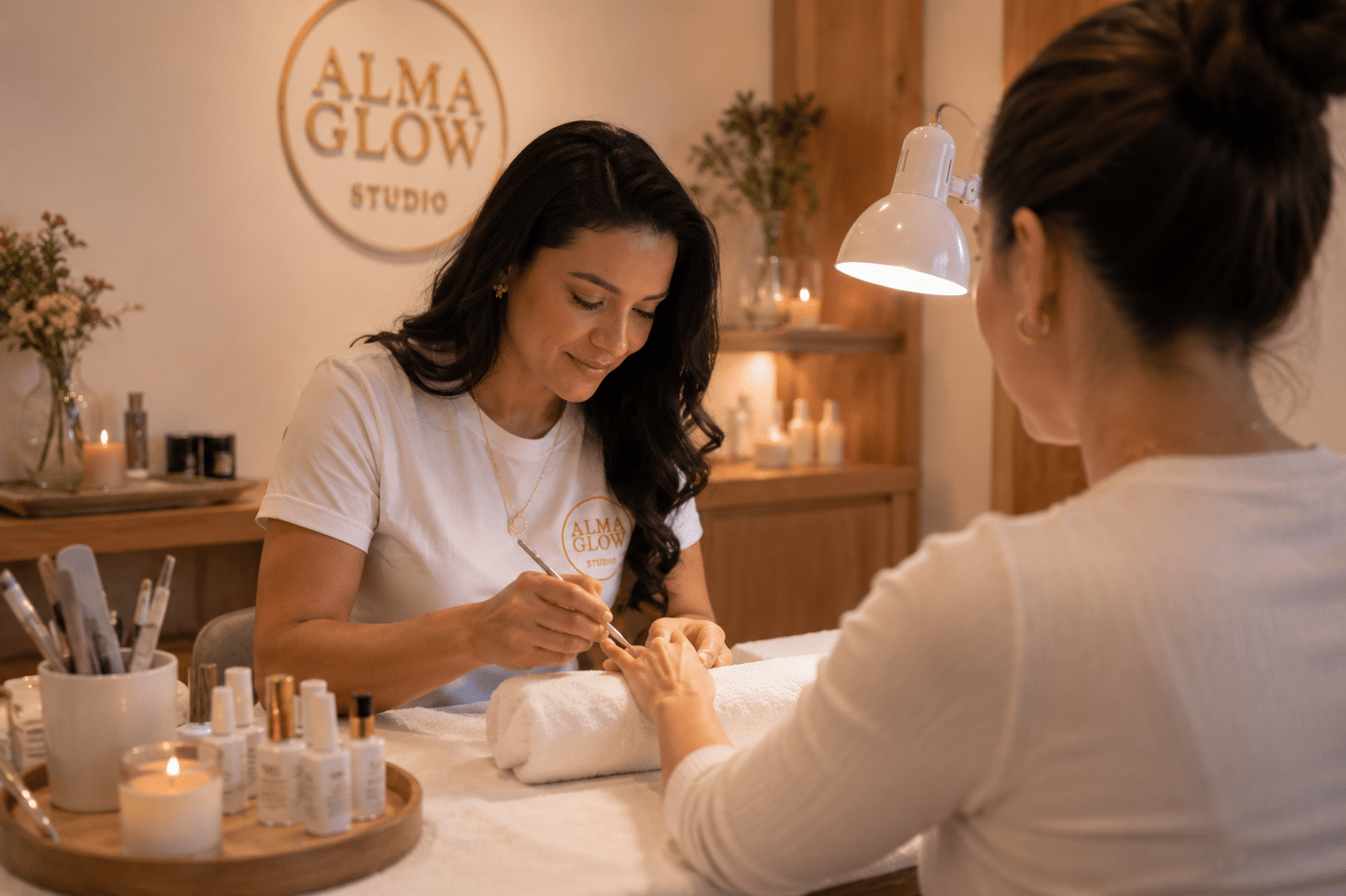 Servicio de manicura en Alma Glow Studio Madrid