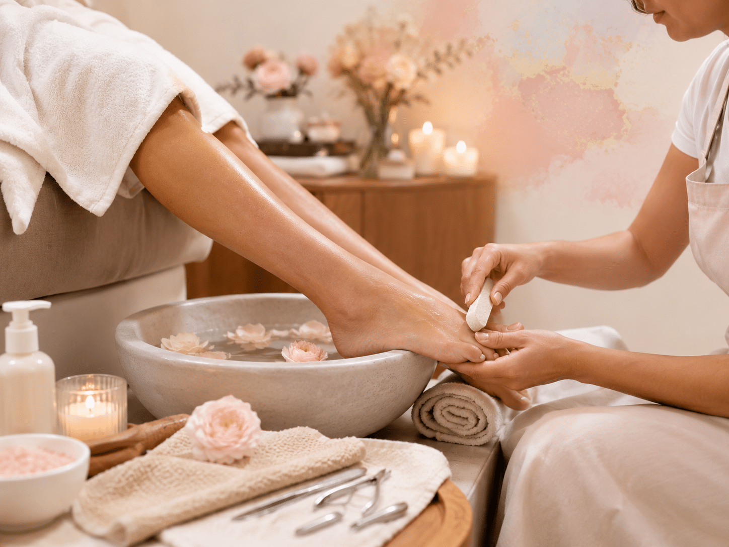 Servicio de pedicura en Alma Glow Studio Madrid